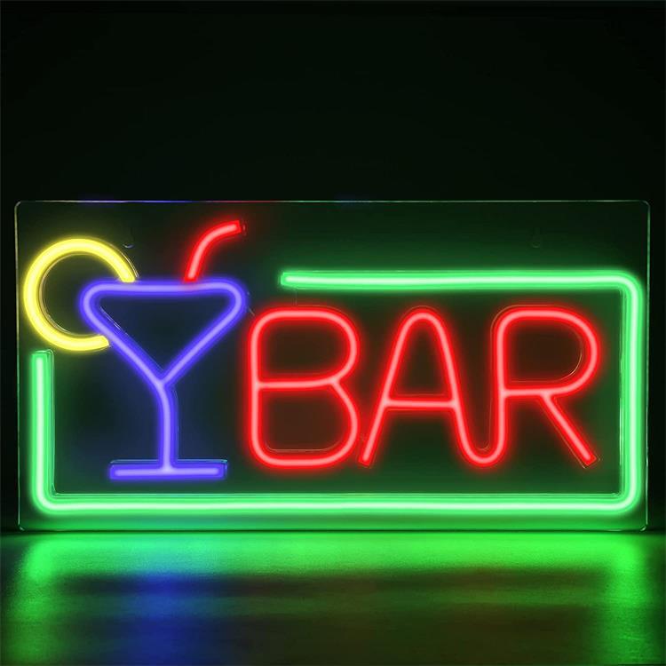 Neon Reklame für Bars und Partys