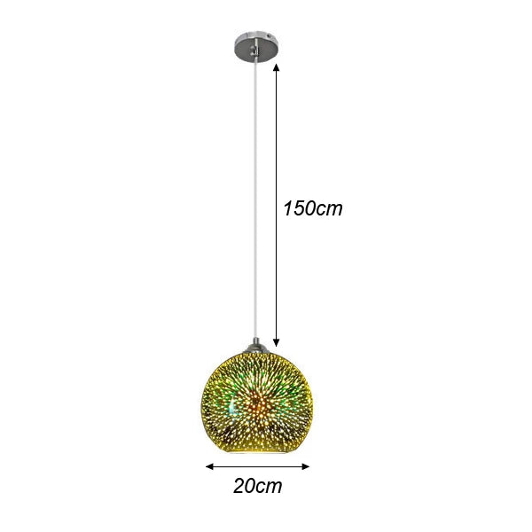 LED-Hängelampe mit 3D-Feuerwerksmuster