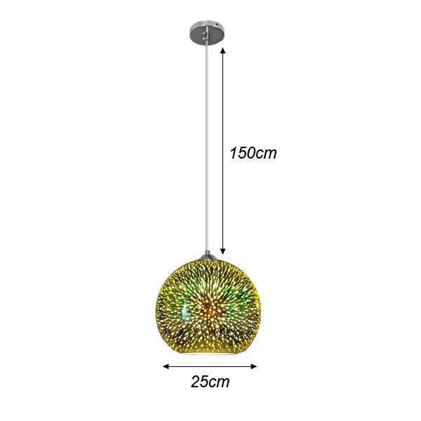 LED-Hängelampe mit 3D-Feuerwerksmuster