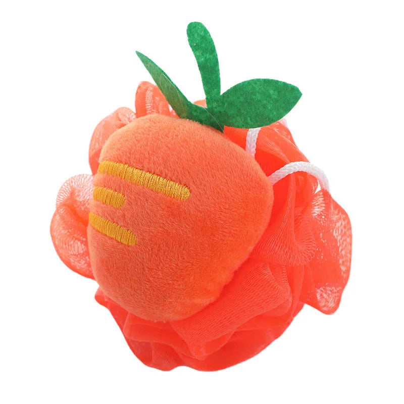 Cartoon Fruit Bath Sponge for Body Shower, Skin Care Cleaning, Exfoliating Accessory