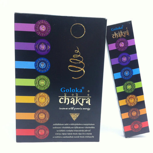 Goloka Chakra handgemachte Räucherstäbchen 12x180 Gramm- Spezielle Yoga-Stäbchen für Meditation zur Aktivierung der Chakren